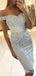 Elegant Off-the-Shoulder Appliques 2019 Sheath Short Homecoming Dresses, QB0834