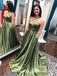 Simple Halter Long Elastic Satin Cheap Prom Dresses with Keyhole, QB0614