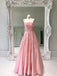 Strapless Beaded Appliqued Pink Long Prom Dresses Quinceanera Dresses, QB0350