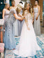 Long Sleeves See Through Cheap Wedding Dresses, Sexy Backless A-line Bridal Dresses, QB0384