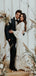 Long Sleeves Scoop Charming Elegant Ivory Satin Long Cheap Mermaid Wedding Dresses, QB0934